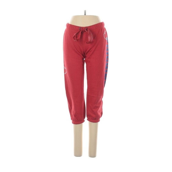 VICTORIA'S SECRET PINK Solid Red Crop Jogger Athleisure Sweatpants - S - Picture 1 of 2